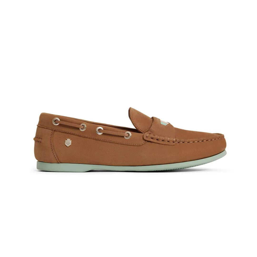 Fairfax & Favor Boston Deck Shoes in Tan & Mint