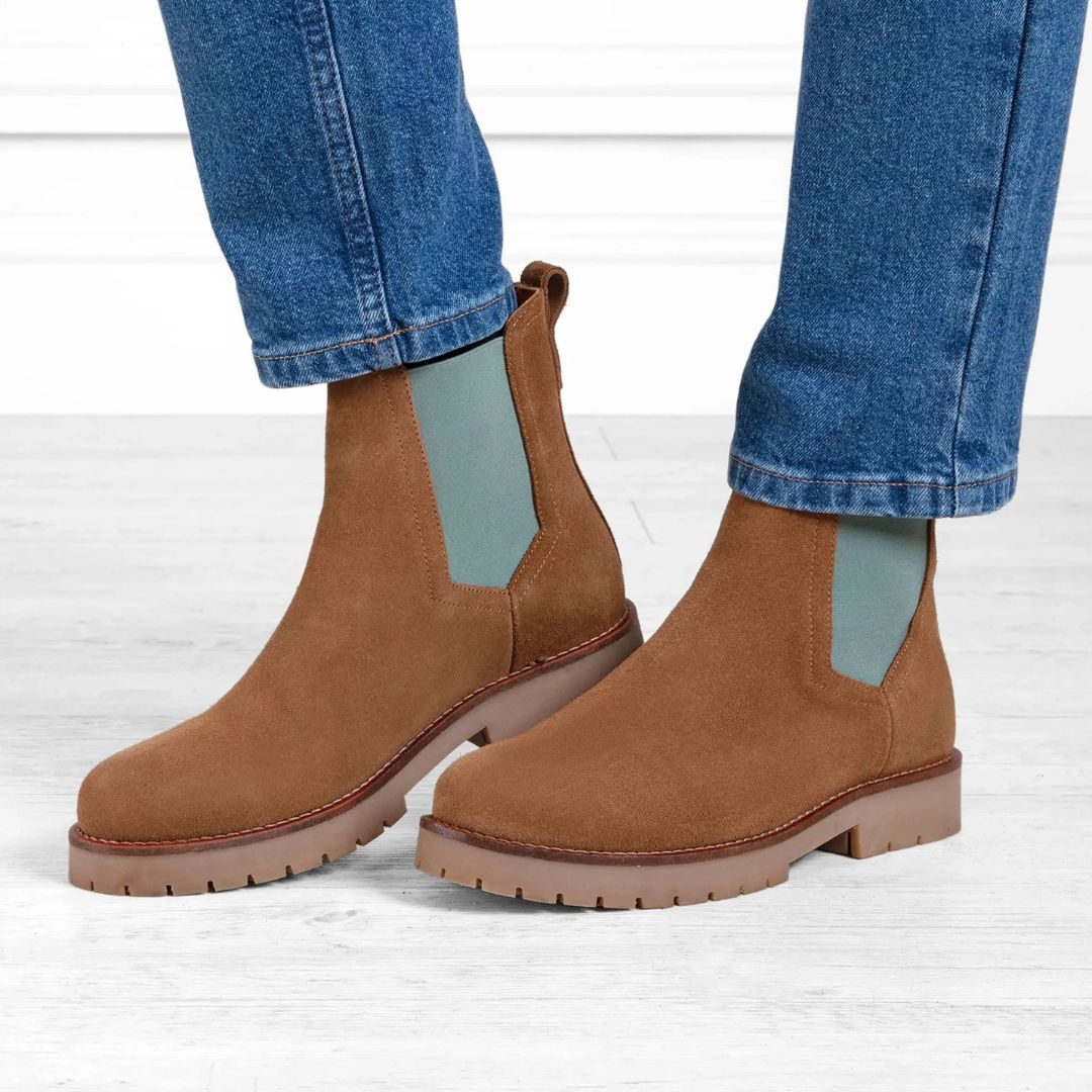 Fairfax & Favor Boudica Ankle Boot in Tan & Mint