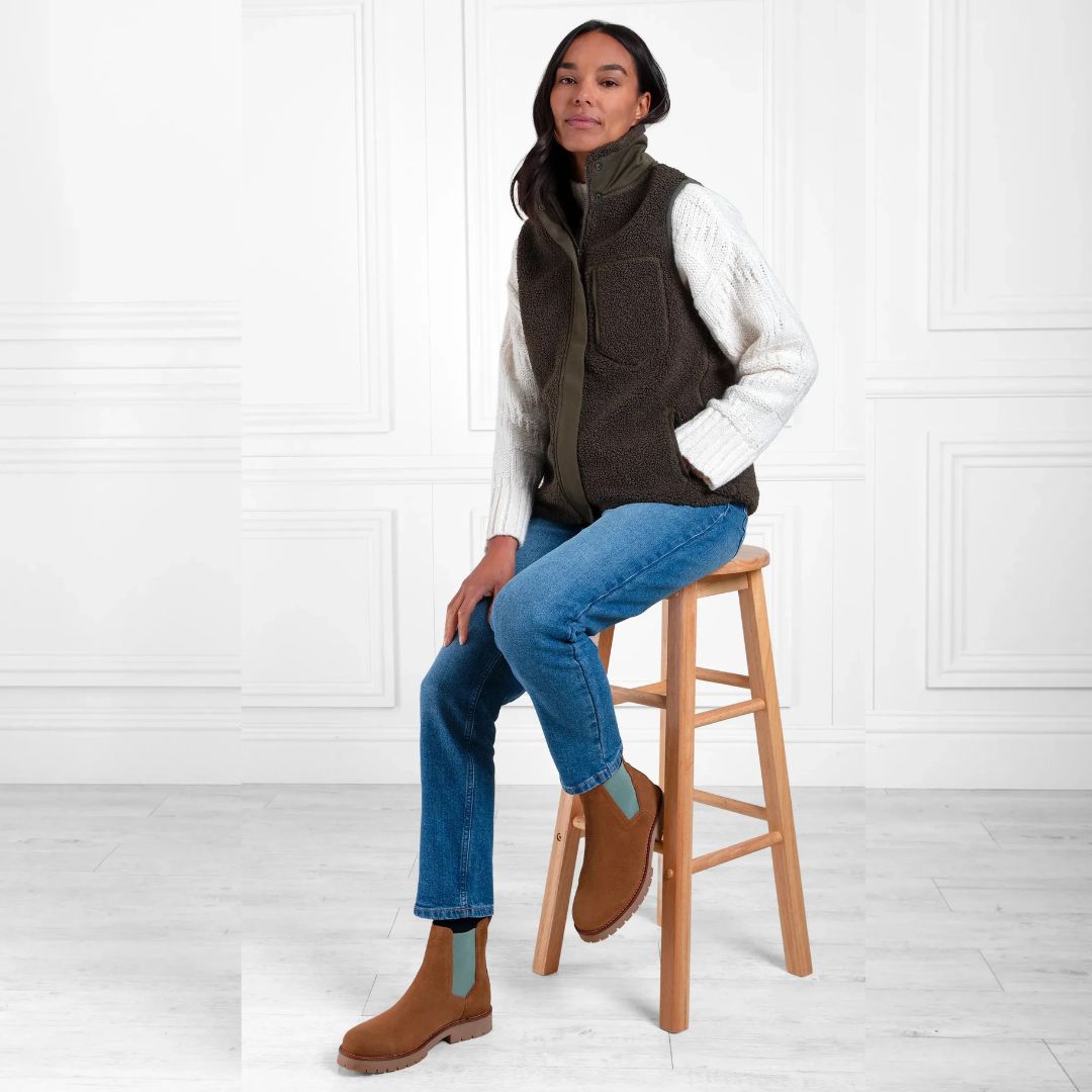 Fairfax & Favor Boudica Ankle Boot in Tan & Mint