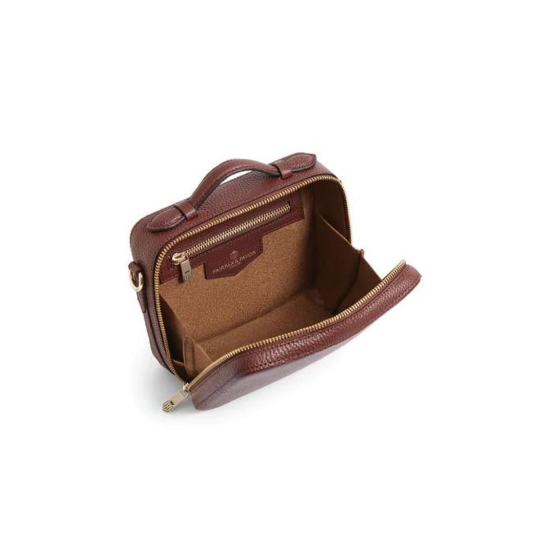 Fairfax & Favor Buckingham Crossbody Leather Bag in Burgundy