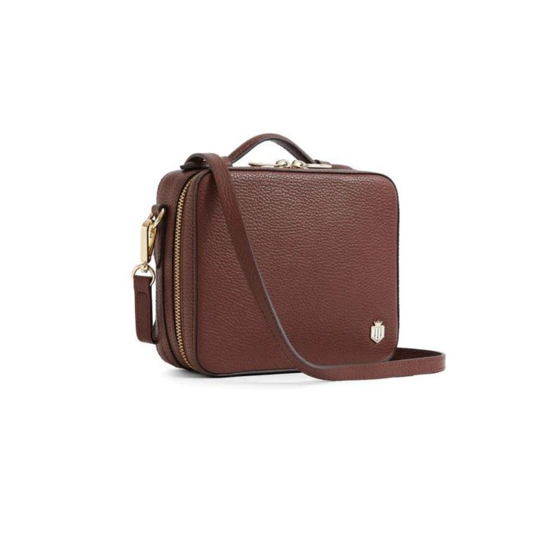 Fairfax & Favor Buckingham Crossbody Leather Bag in Burgundy