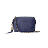 Fairfax & Favor Finsbury Crossbody Suede Handbag in Ink Blue