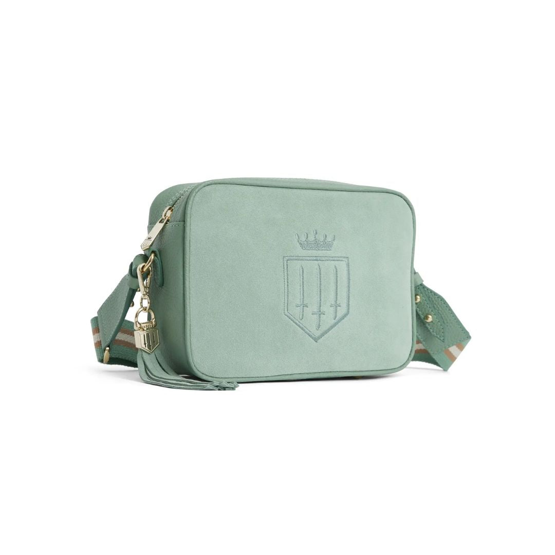 Fairfax & Favor Finsbury Crossbody Suede Handbag in Mint