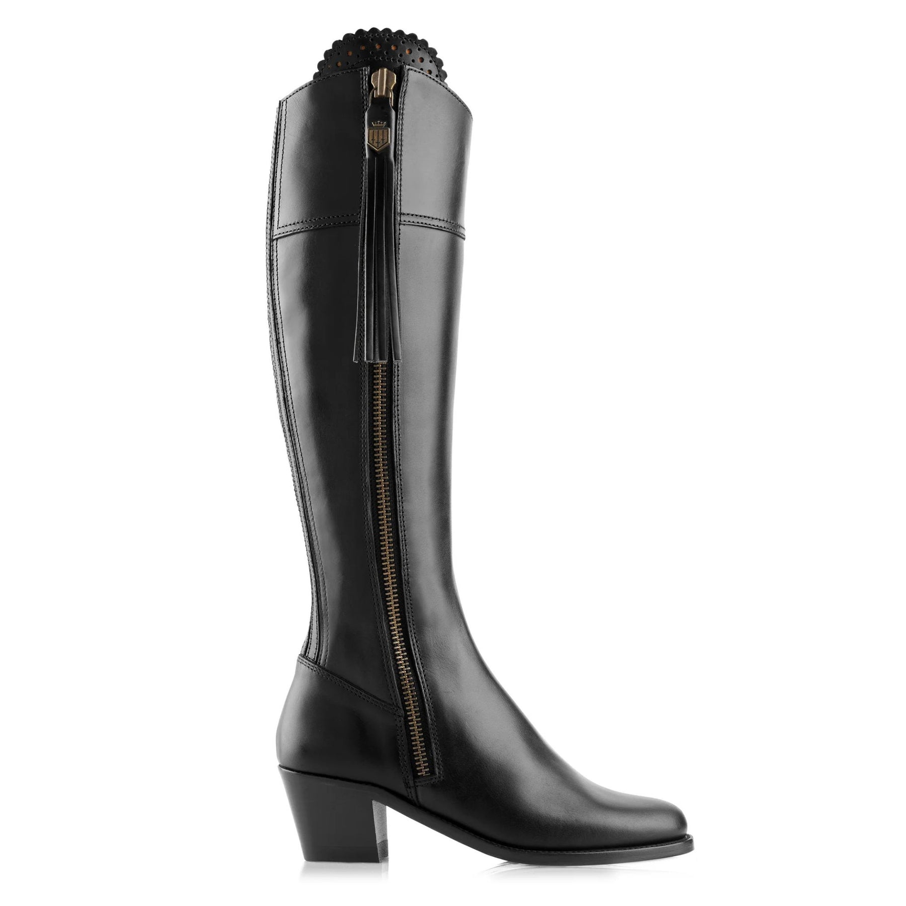 Fairfax & Favor Heeled Regina Leather Boot in Black