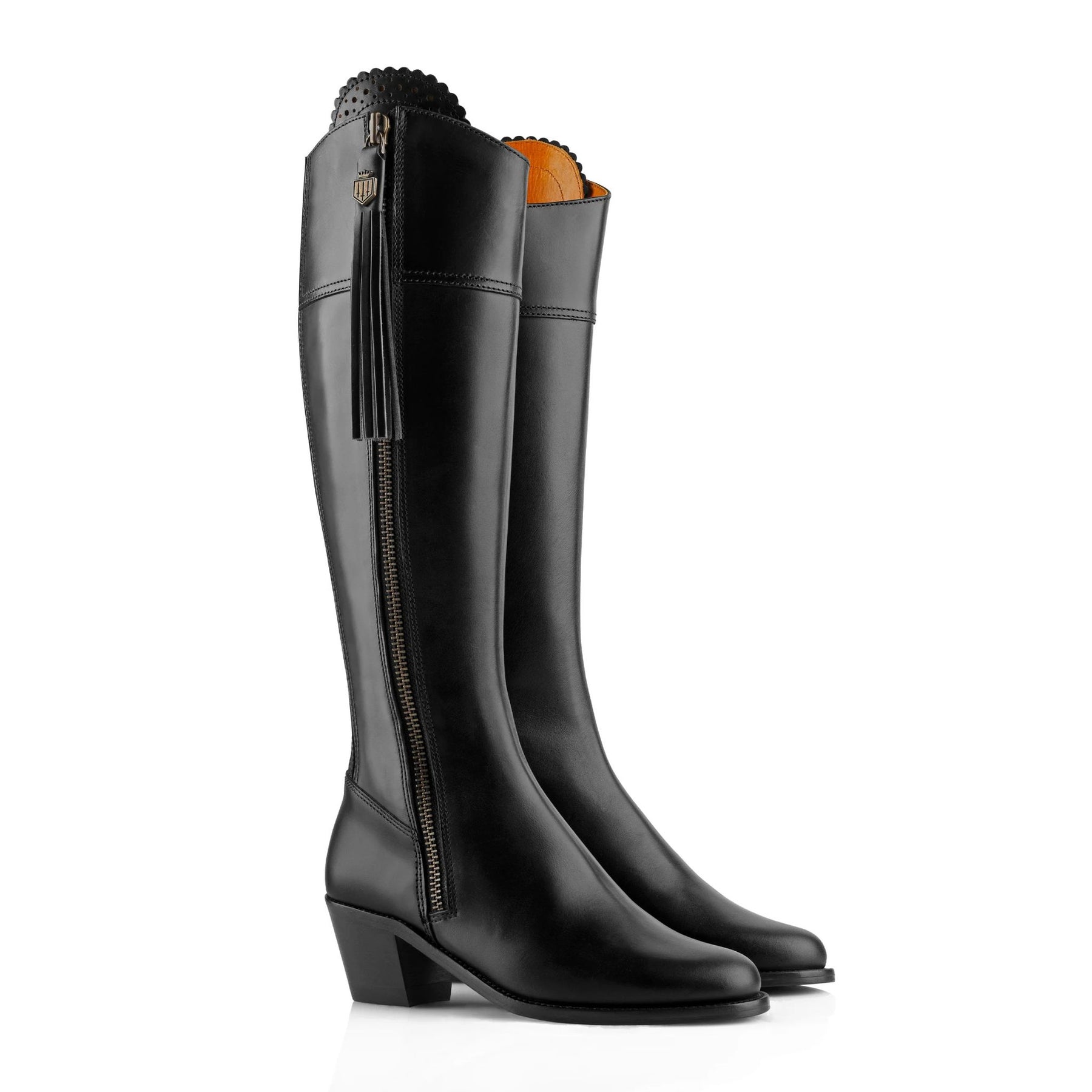 Fairfax & Favor Heeled Regina Leather Boot in Black