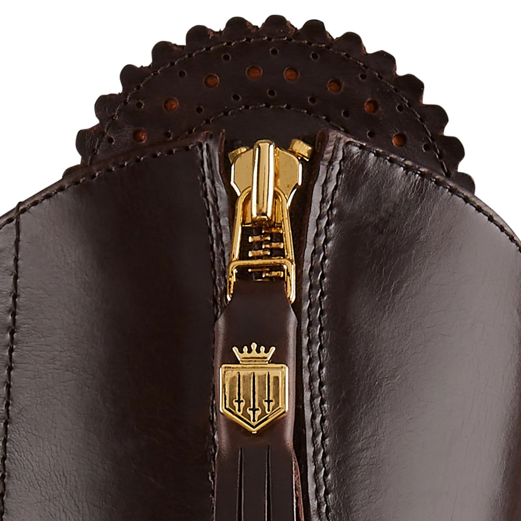 Fairfax & Favor High Heeled Regina Leather Boot in Mahogany