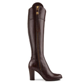 Fairfax & Favor High Heeled Regina Leather Boot in Mahogany