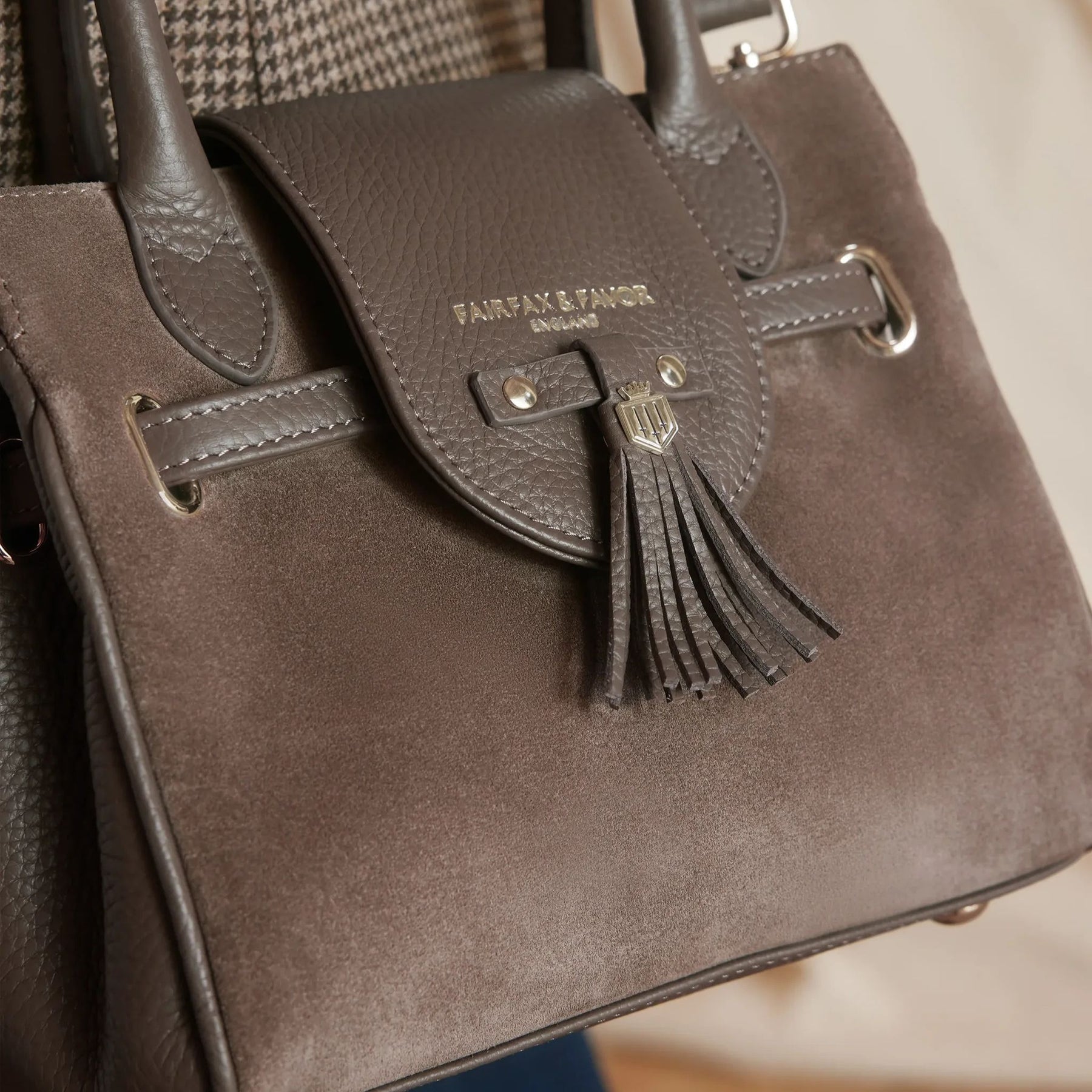 Fairfax & Favor Mini Windsor Handbag in Fog