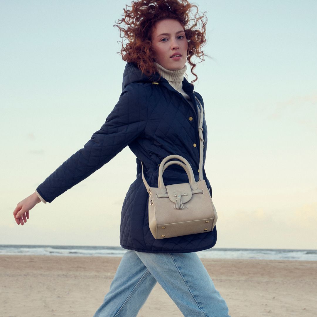 Fairfax & Favor Mini Windsor Handbag in Stone