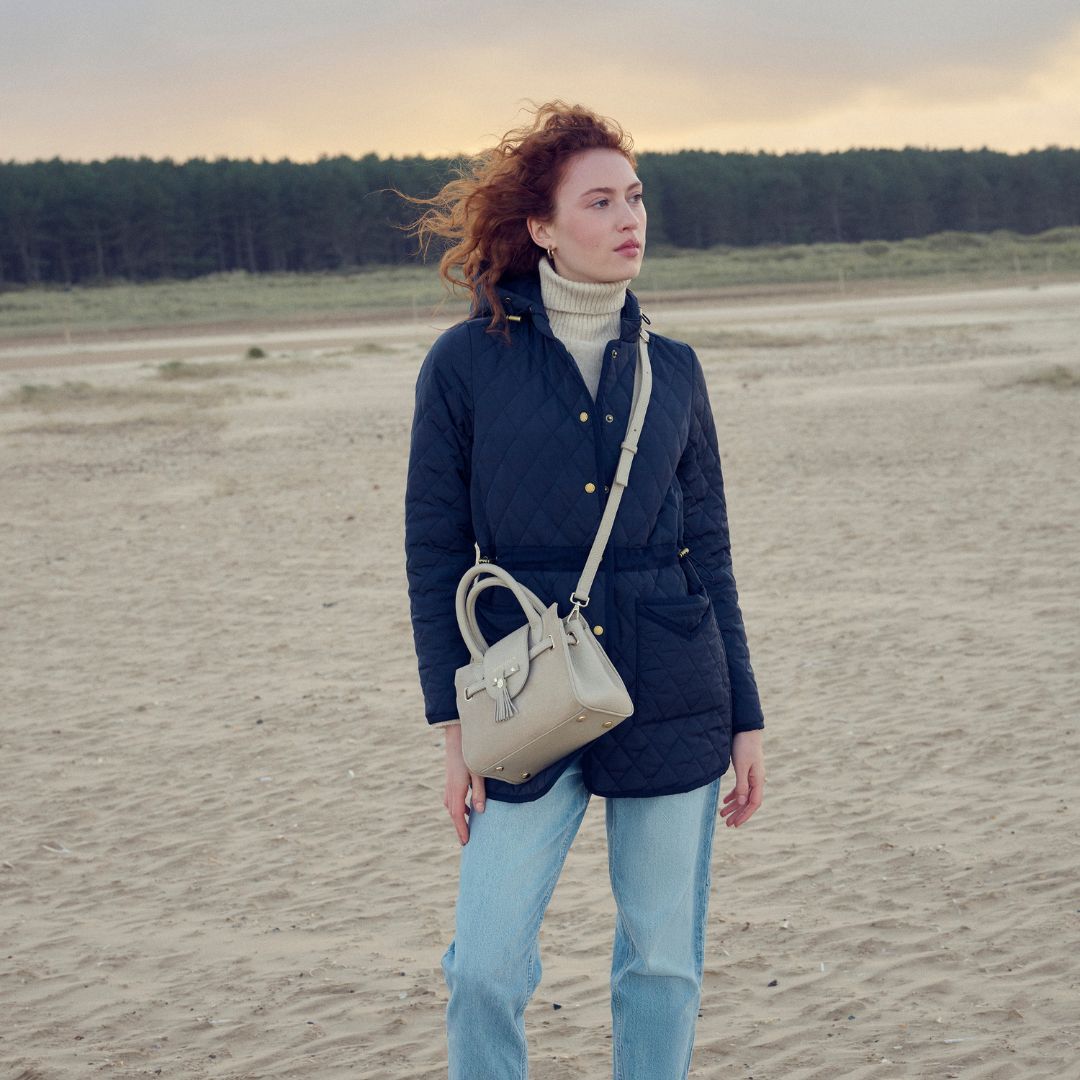 Fairfax & Favor Mini Windsor Handbag in Stone