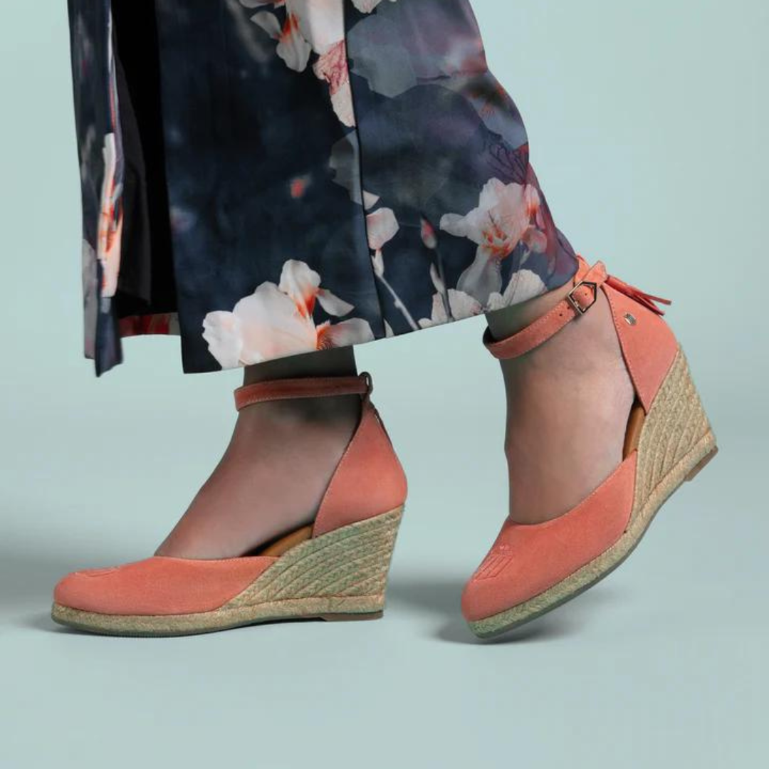 Fairfax & Favor Monaco Espadrille Wedge in Melon