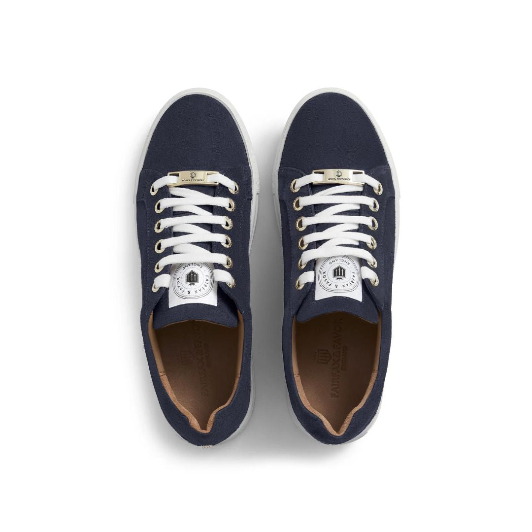 Fairfax & Favor Richmond Suede Trainer in Navy