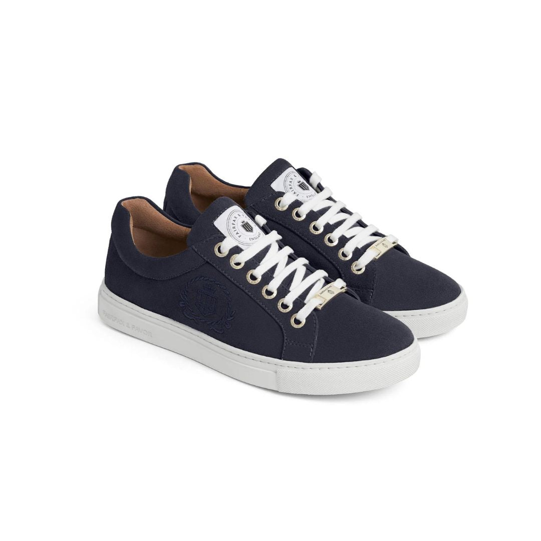 Fairfax & Favor Richmond Suede Trainer in Navy