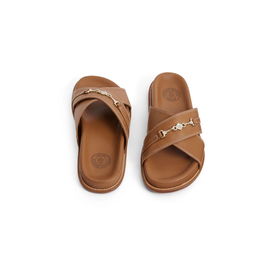 Fairfax & Favor Southwold Leather Footbed Sandal in Tan