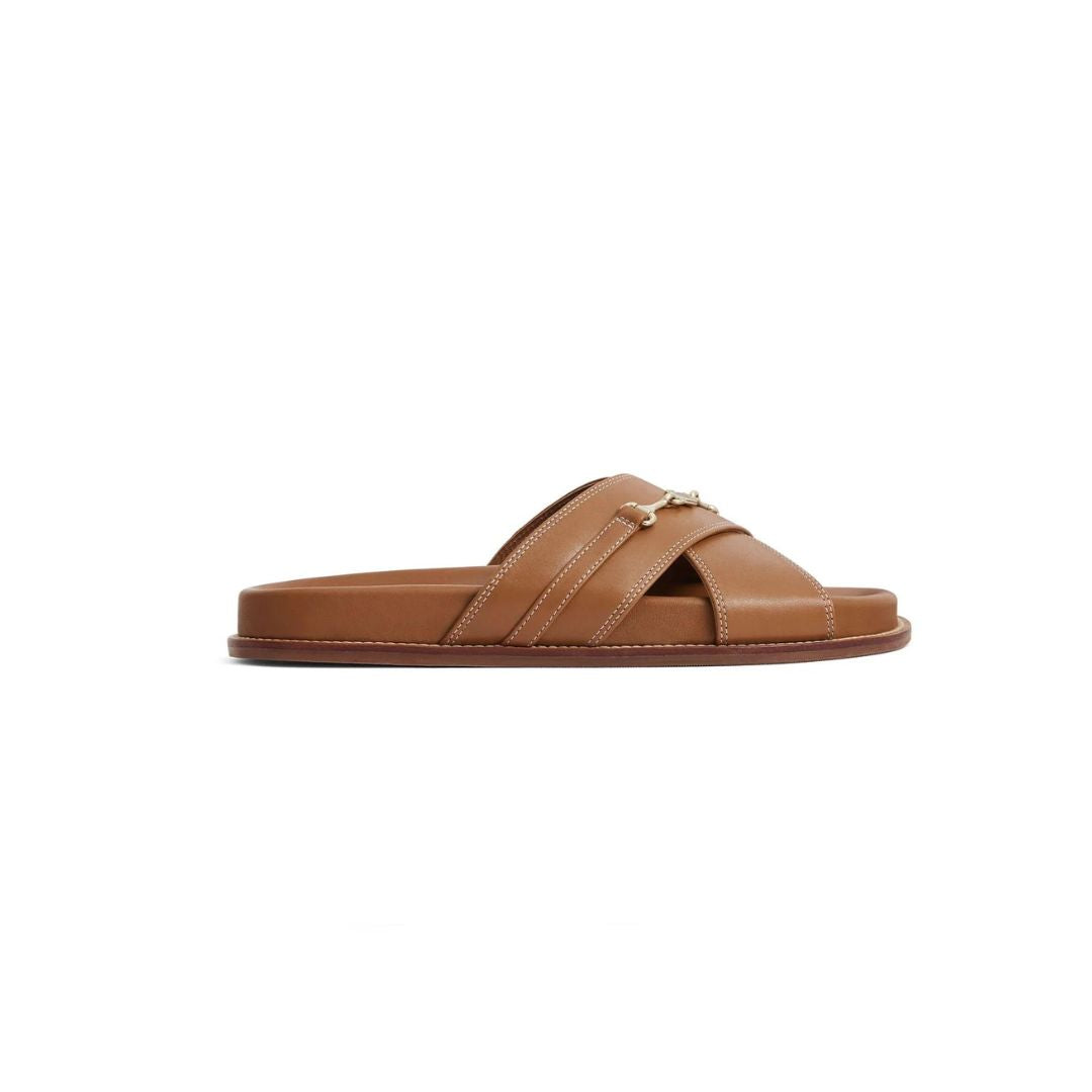 Fairfax & Favor Southwold Leather Footbed Sandal in Tan