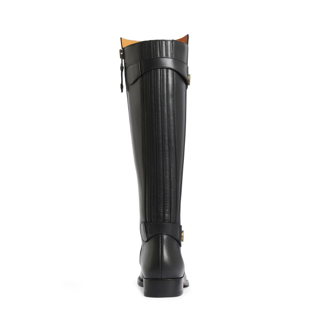 Fairfax & Favor Upton Flat Knee-High Boot in Black Leather