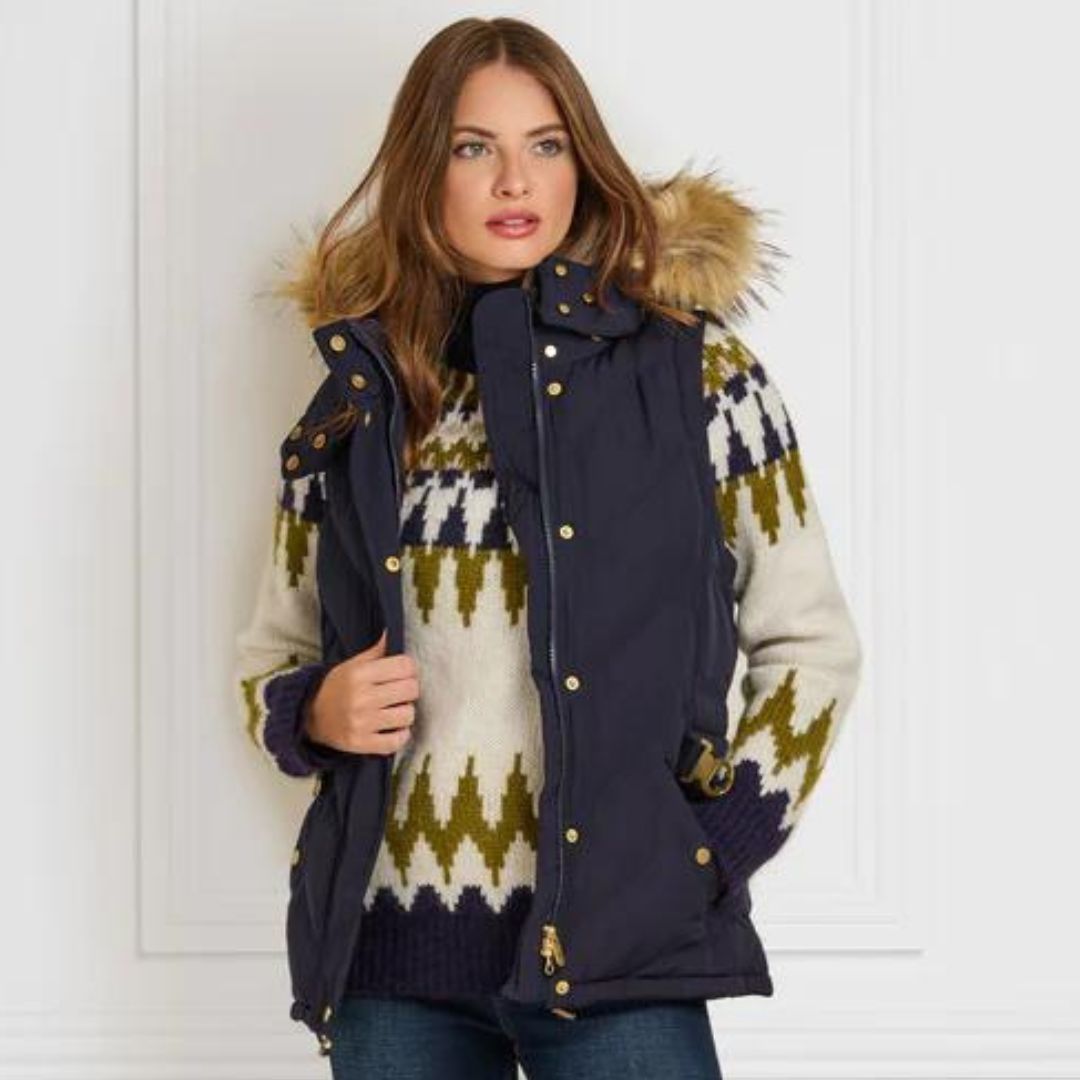 Fairfax & Favor Women's Charlotte Padded Gilet in Navy