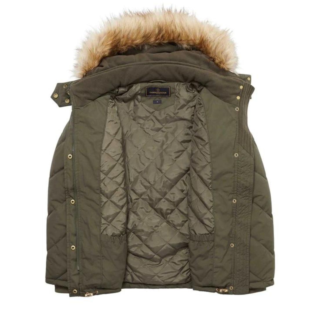 Fairfax & Favor Women's Charlotte Padded Jacket in Khaki
