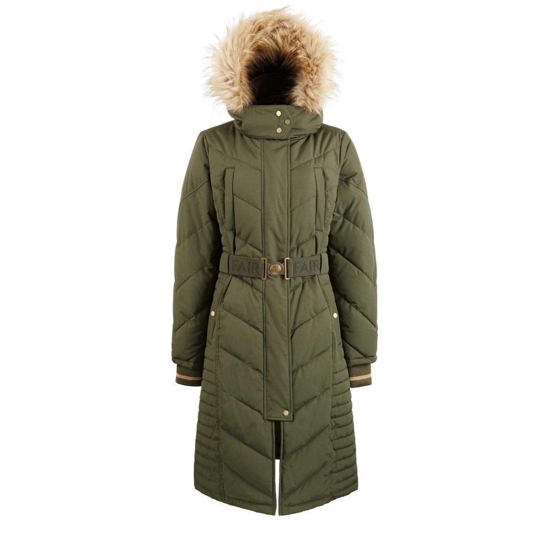 Fairfax & Favor Women's Charlotte Padded Long Coat in Khaki
