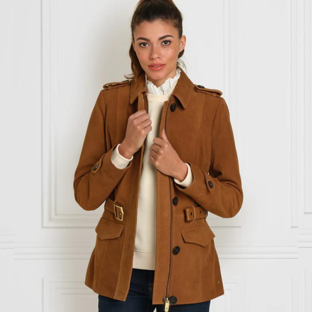 Fairfax & Favor Women's Frances Suede Jacket in Tan