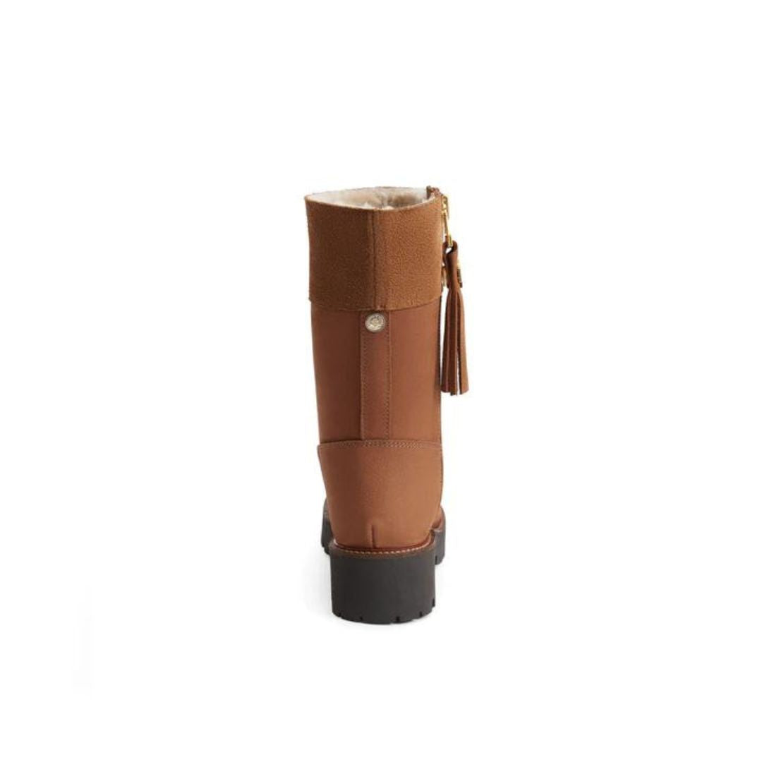 Fairfax & Favor Women's Paris Shearling Lined Nubuck Boot in Cognac