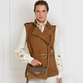 Fairfax & Favor Women's Primrose Suede Gilet in Tan