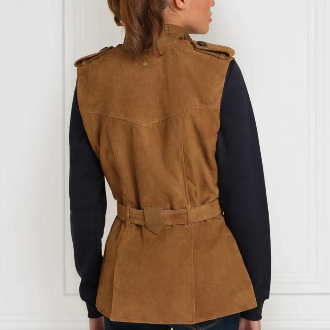 Fairfax & Favor Women's Primrose Suede Gilet in Tan