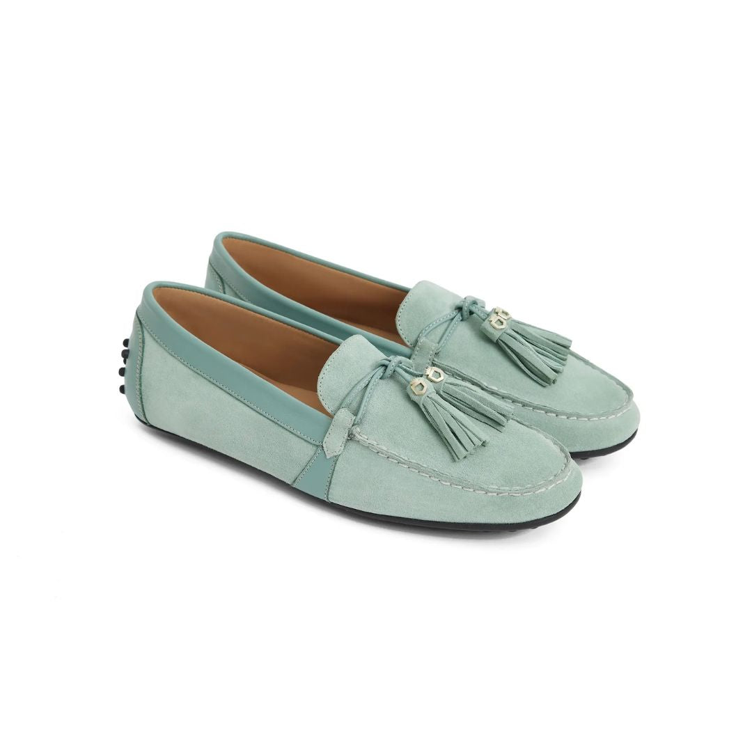 Fairfax & Favor Women's Rutland Driving Shoes in Mint