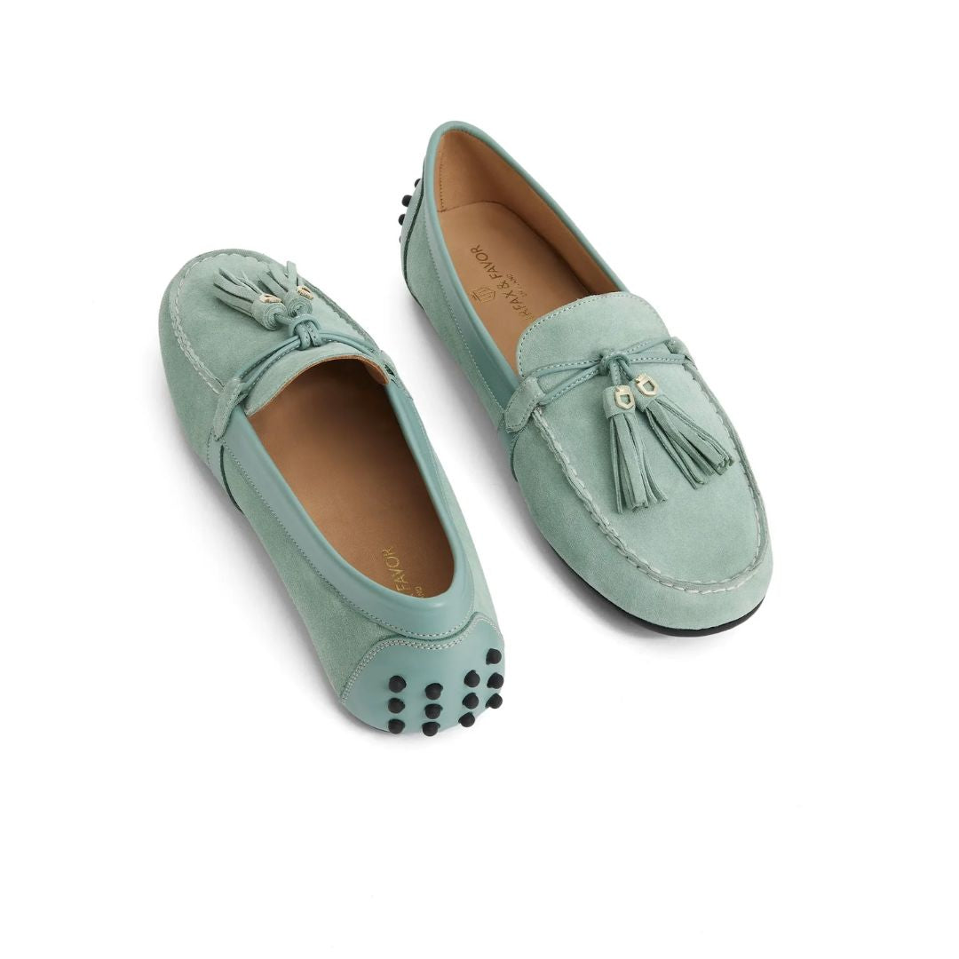 Fairfax & Favor Women's Rutland Driving Shoes in Mint