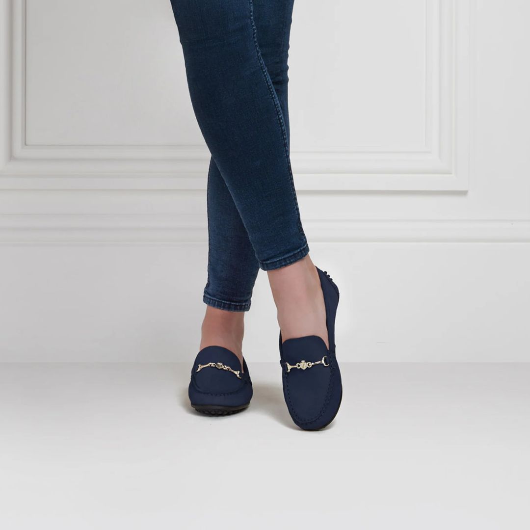 Fairfax & Favor Women's Trinity Driving Shoes in Navy