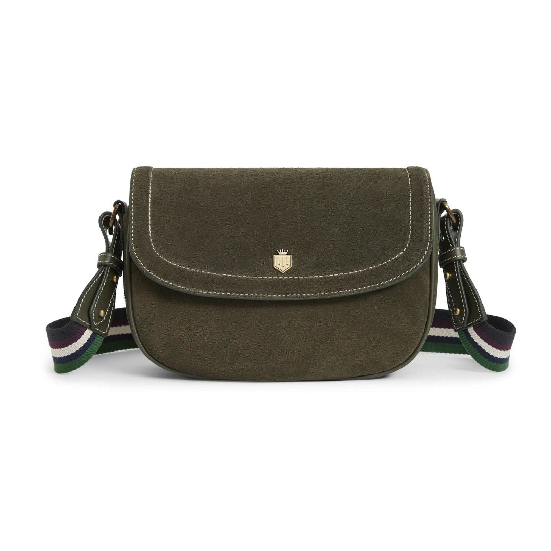 Fairfax Favor Boston Suede Saddle Bag in Moss Green