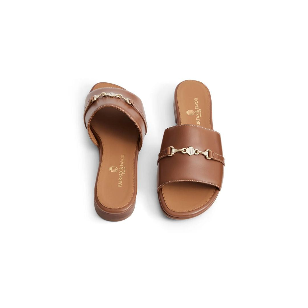 Fairfax & Favor Heacham Leather Sandal in Tan