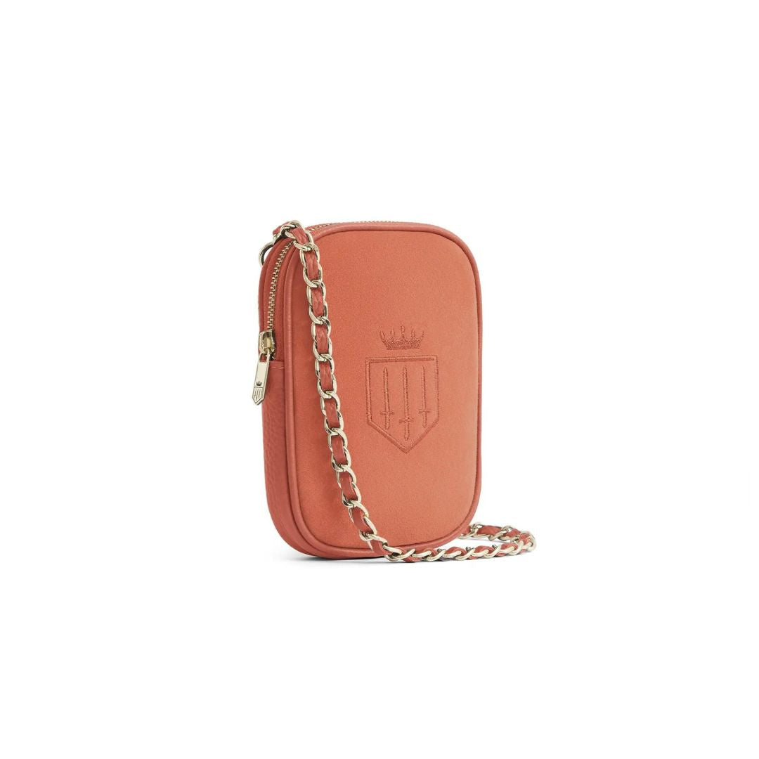 Fairfax & Favor Mini Finsbury Crossbody Suede Handbag in Melon