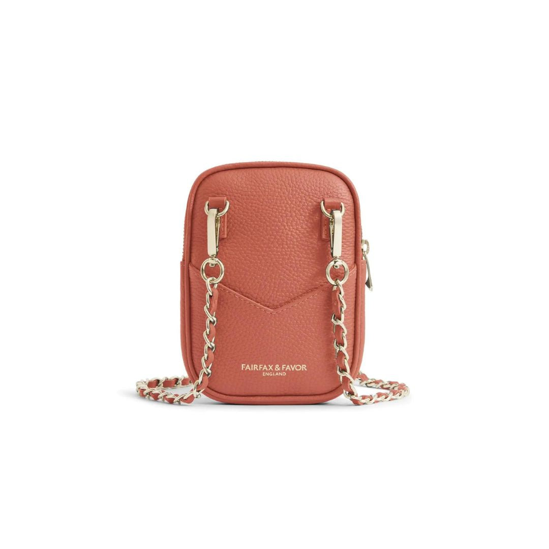Fairfax & Favor Mini Finsbury Crossbody Suede Handbag in Melon