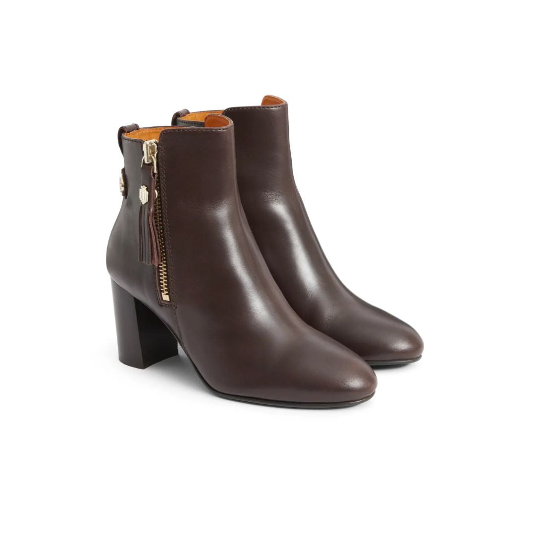 Fairfax & Favor Oakham Leather Ankle Boot in Mahogany