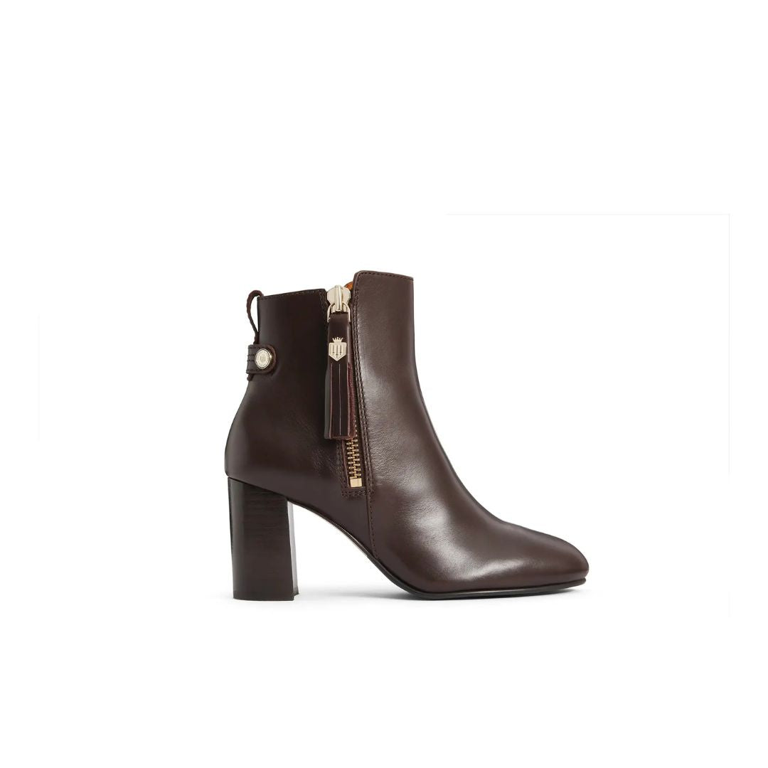Fairfax & Favor Oakham Leather Ankle Boot in Mahogany