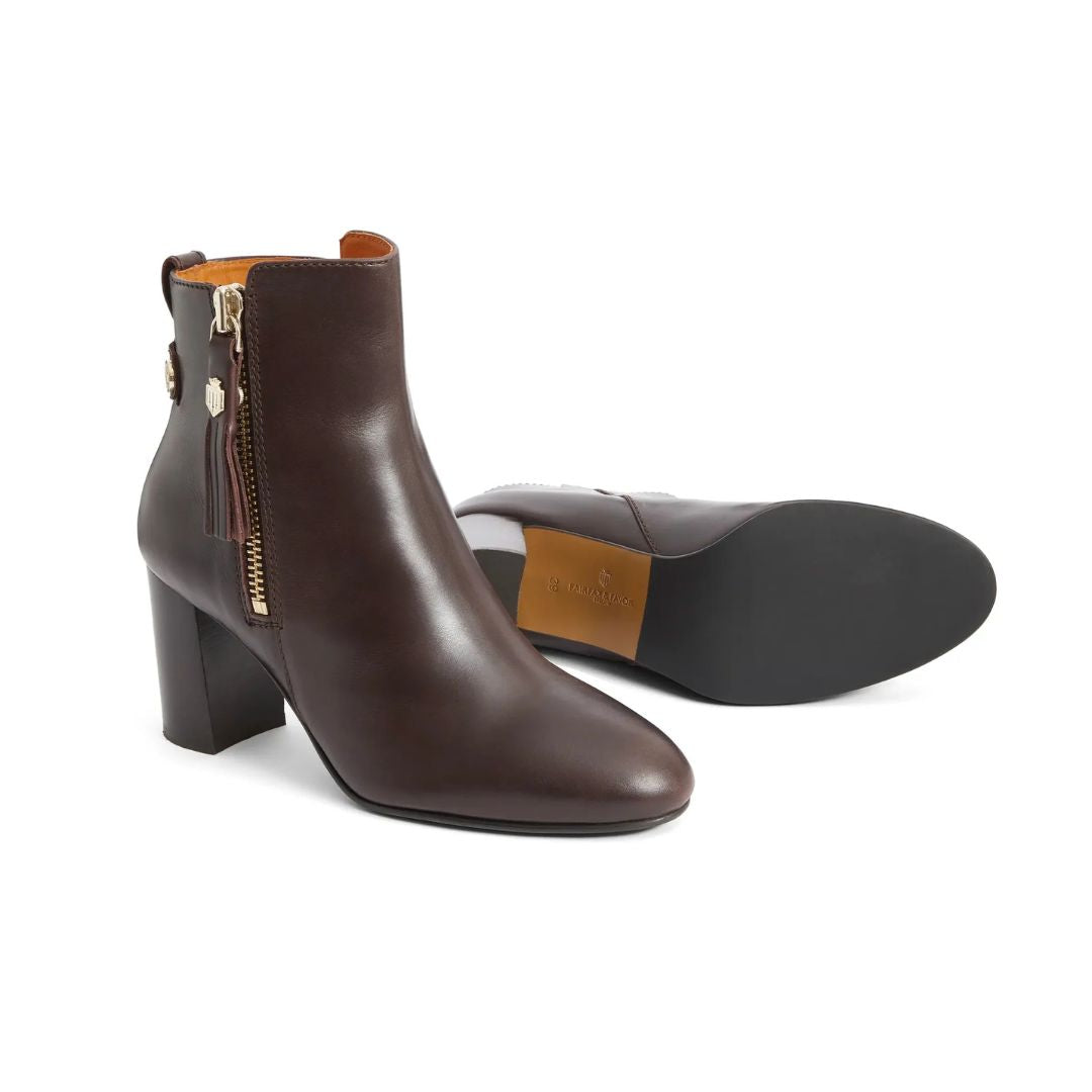 Fairfax & Favor Oakham Leather Ankle Boot in Mahogany