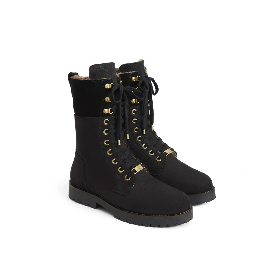 Fairfax & Favor Shearling Lined Anglesey Boots in Black