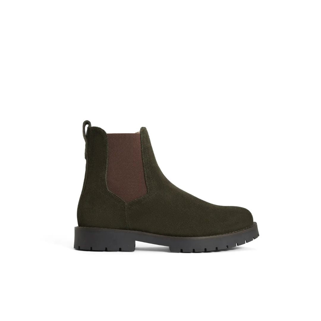 Fairfax & Favor Boudica Shearling Lined Ankle Boot in Moss Green