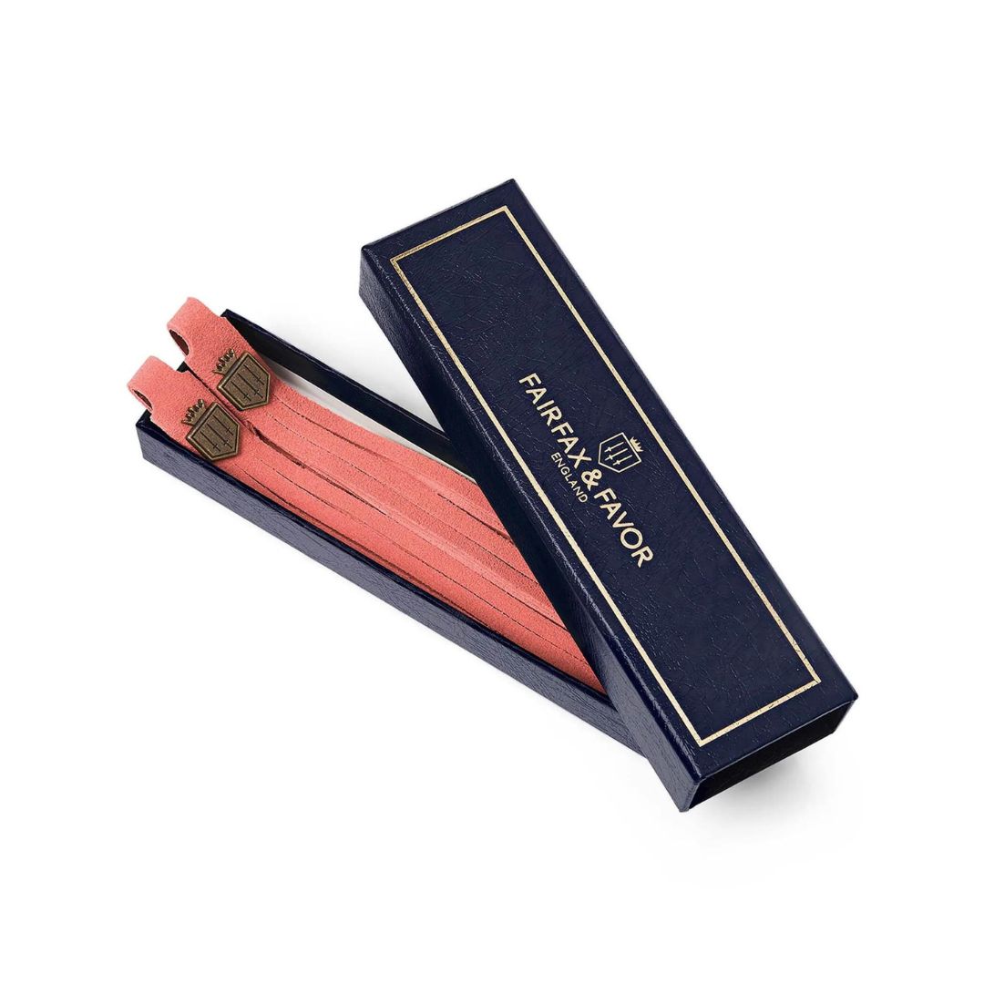 Fairfax & Favor Suede Boot Tassels in Coral
