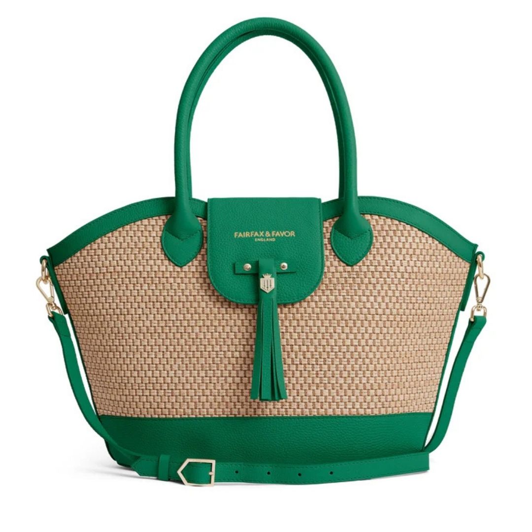 Fairfax & Favor Windsor Basket Handbag in Clover Green