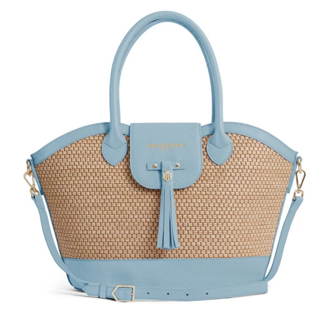 Fairfax & Favor Windsor Basket Handbag in Sky Blue