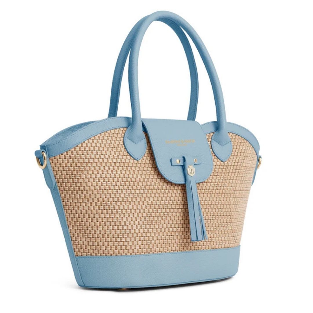 Fairfax & Favor Windsor Basket Handbag in Sky Blue