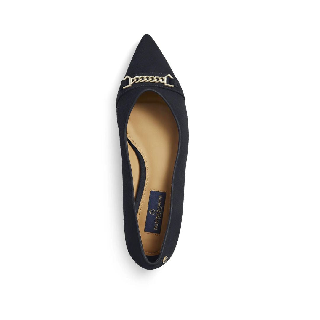 Fairfax & Favor Women's Apsley Suede Ballet Pump in Navy