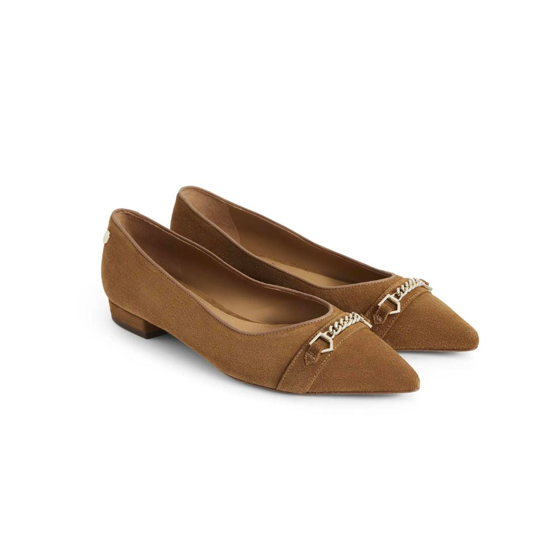 Fairfax & Favor Women's Apsley Suede Ballet Pump in Tan