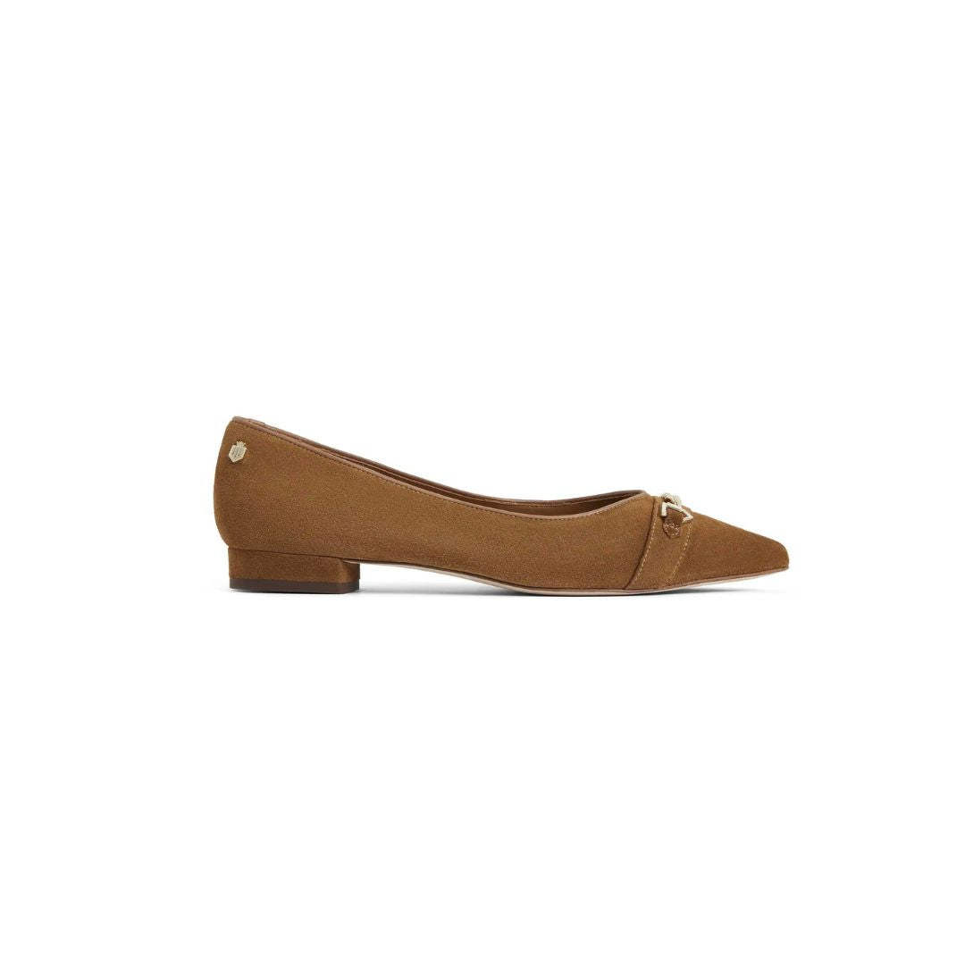 Fairfax & Favor Women's Apsley Suede Ballet Pump in Tan