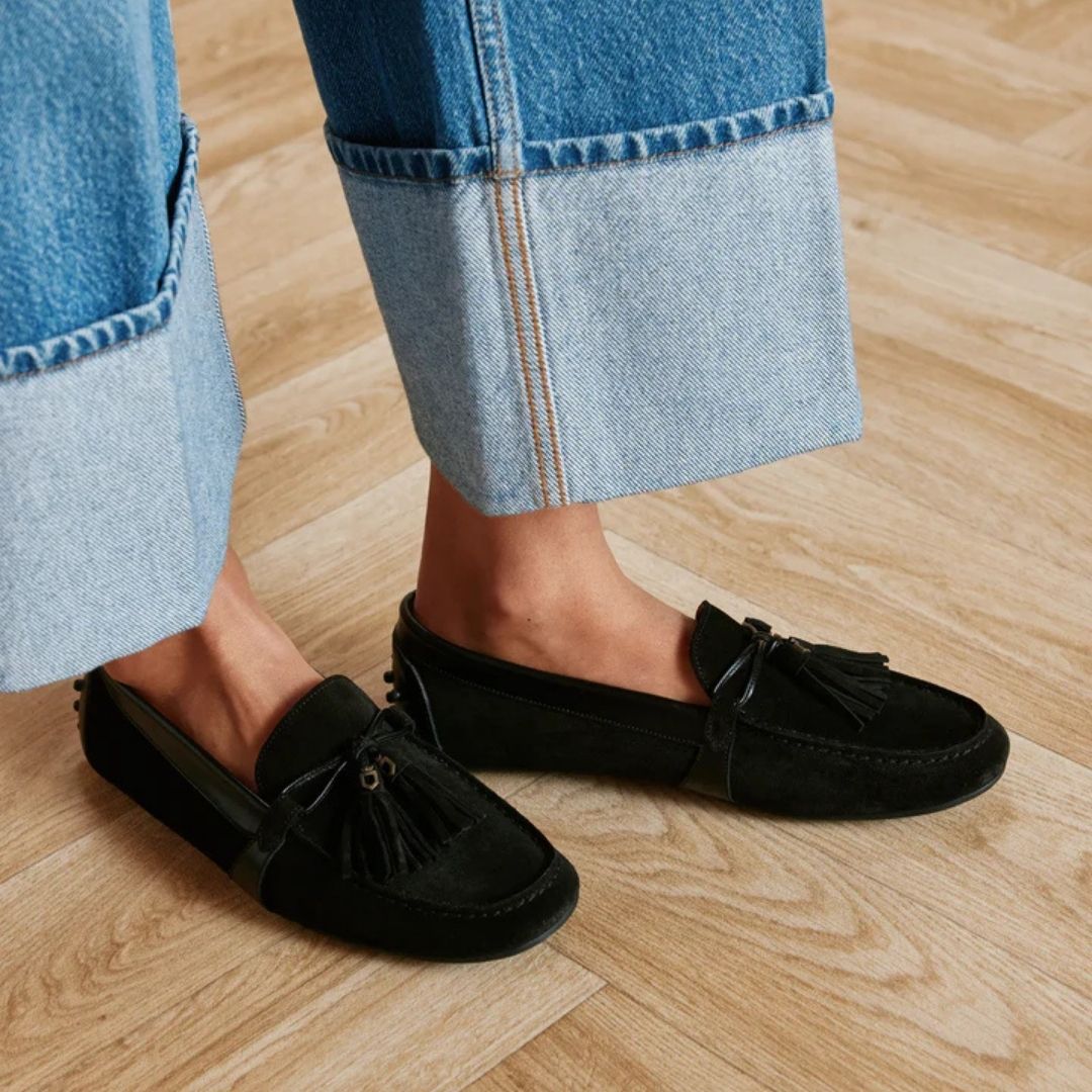 Fairfax & Favor Women's Rutland Suede Driving Shoes in Black