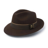 Hicks & Brown Wingfield Trilby Hat in Dark Brown