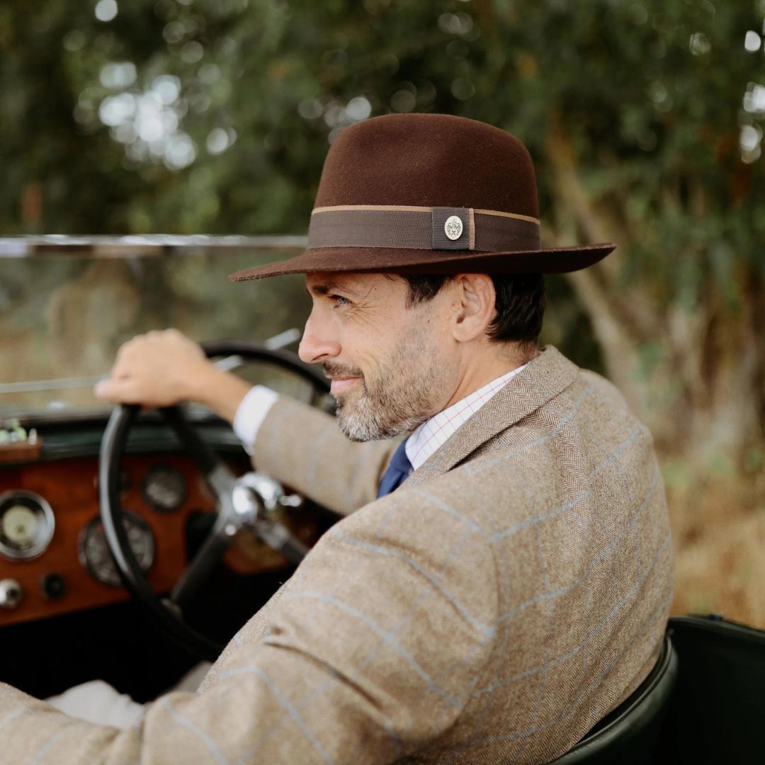 Hicks & Brown Wingfield Trilby Hat in Dark Brown