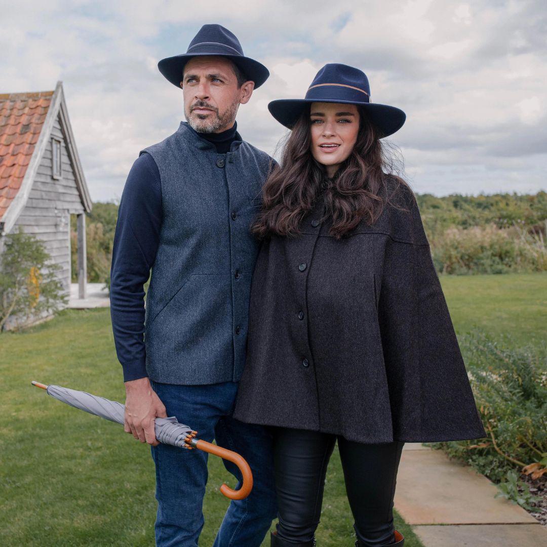 Hicks & Brown Wingfield Trilby Hat in Navy